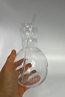 Nude Bar & Table Glazen Karaf 540ml - Met Glazen Drinkrietje-Ayfema