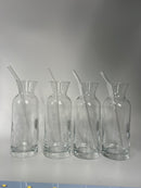 4 x Glazen Karaf 360ml Voor Koude Dranken Met Glazen Rietje-Ayfema