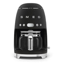 Smeg DCF02BLMEU filterkoffiemachine mat zwart, glazen kan, LED-display en 50’s retro design