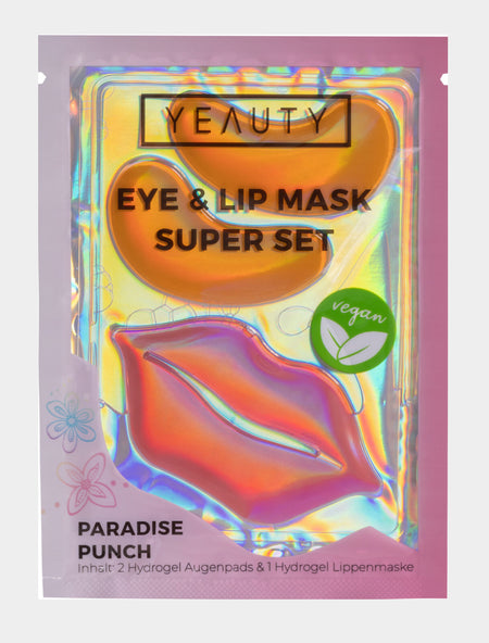 YEAUTY SUPER SET Paradise Punch - OOG- en LIPMASKER - 1 Set - Gezichtsverzorgingsset voor de ogen en lippen in één toepassing-Ayfema