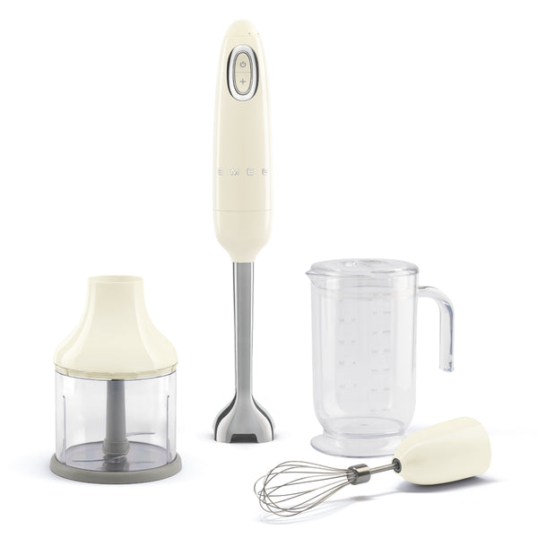 SMEG HBF03CREU staafmixer crème 700W met maatbeker, hakmolen en garde in retro 50's design