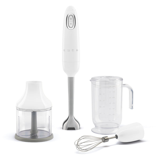 SMEG HBF03WHEU staafmixer wit, 700 W motor, inclusief maatbeker, hakmolen en garde