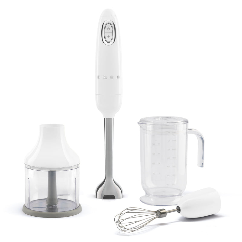 SMEG HBF03WHEU staafmixer wit, 700 W motor, inclusief maatbeker, hakmolen en garde