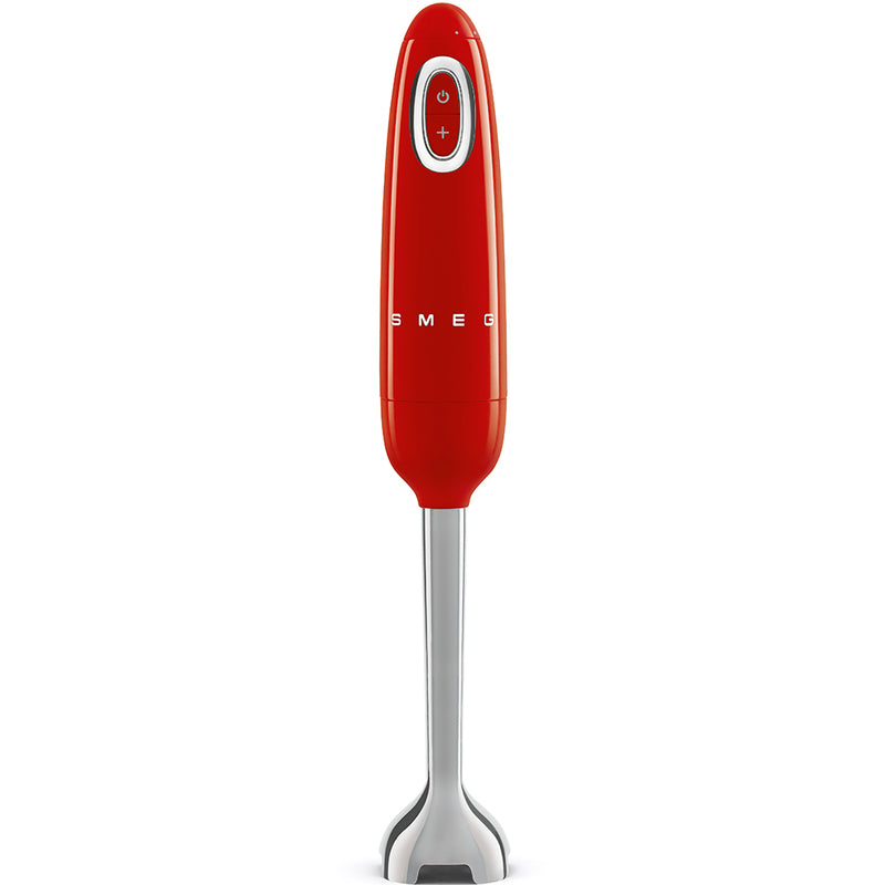 SMEG HBF11RDEU handblender in glanzend rood retro‑design met 700 W motor en FlowBlend staaf