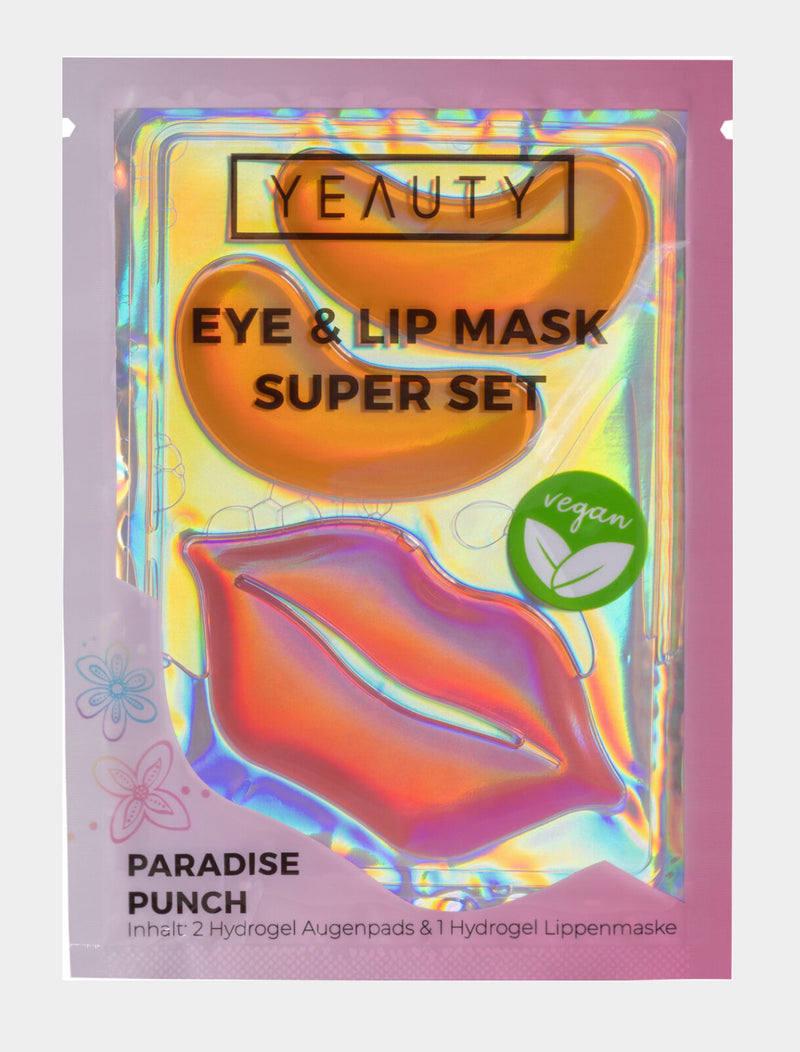 YEAUTY SUPER SET Paradise Punch - 25 Sets - OOG- en LIPMASKER - Gezichtsverzorgingsset voor de ogen en lippen in één toepassing-Ayfema