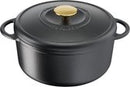 TEFAL Pierre Gagnaire Heritage gietijzeren braadpan 29 cm, 7,5 L, zwart met gouden knop