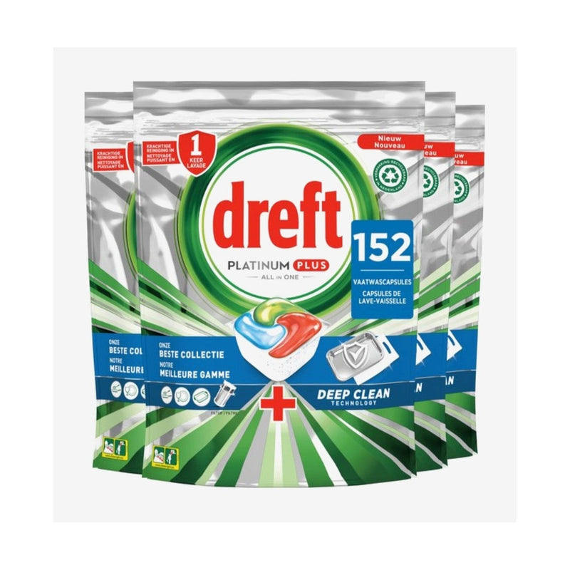 Dreft - Platinum Plus - All in one - Vaatwastabletten - Deep Clean - 4x38 tabs
